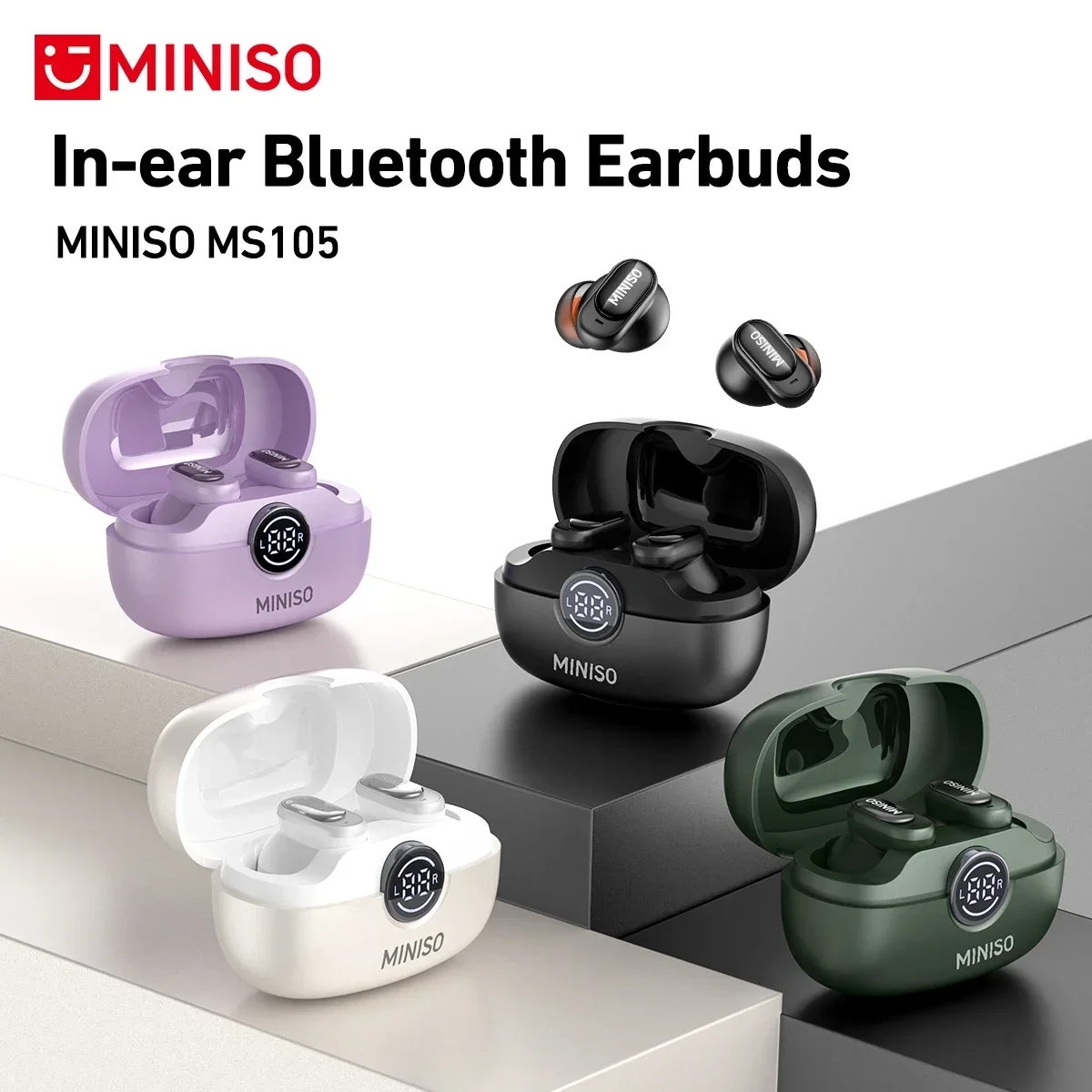 MINISO名創優品 MS105 Bluetoothイヤホン インイヤー型 ソフトイヤホン