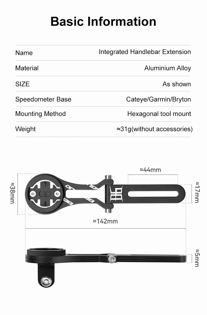 Fahrradcomputer-Halterung aus Aluminiumlegierung, Verstellbare MTB-Rennrad-Tachometer-Lenkerhalterung für Garmin/Cateye/Bryton – Detail 11