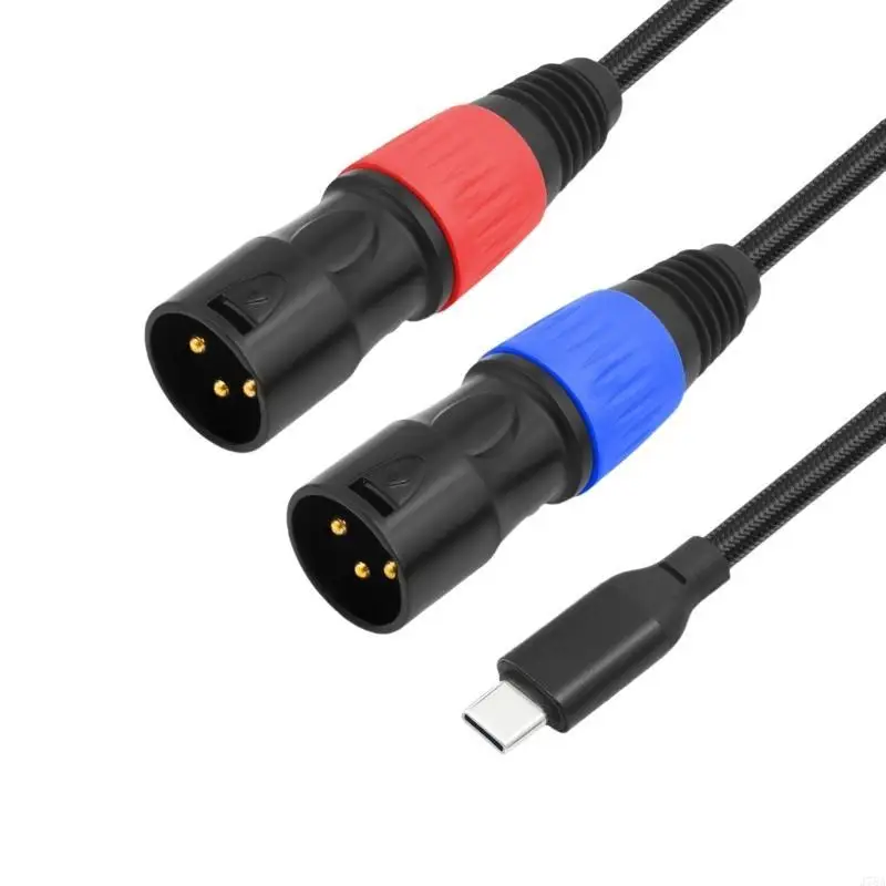 

J78A USB C, чтобы двойной 3PIN мужской звуковой кабель для усилителей Активные динамики Смешание консолей USB C до 2 3PIN