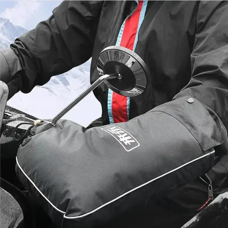 Motorcycle Scooter Thick Warm Handlebar Muff Grip Handle Bar Muff Rainproof Riding Protective Winter Warmer Thermal Cover Gloves