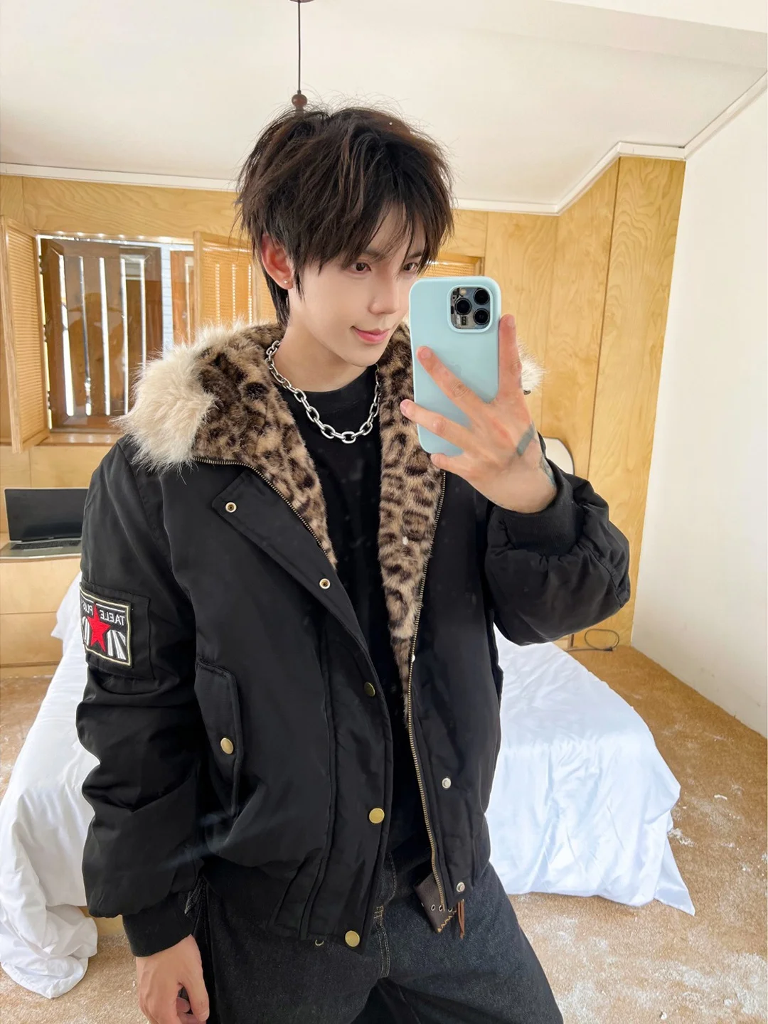 

Men's Winter Thiened Hooded Parka Coat Real Fur Collar Retro American Sle Youth ular Cotton Jaet Daily Wear