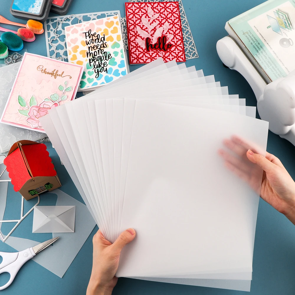 30 sztuk/zestaw matowe gładkie arkusze papieru welinowego dla DIY Scrapbooking żaroodporne przezroczyste welinowe pieczęć tłoczenie papieru rzemieślniczego
