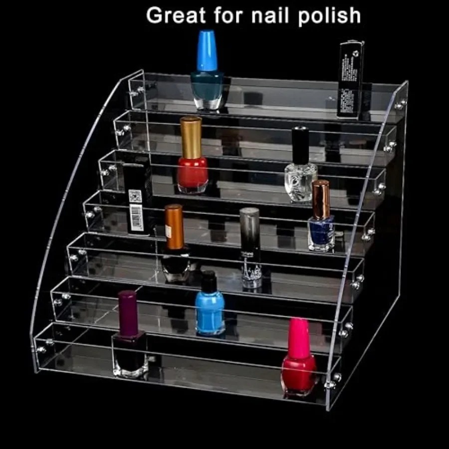 حامل منظم للنظارات الشمسية من الأكريليك الشفاف مكون من 7 طبقات لعرض النظارات والتخزين، حل مثالي لتسليط الضوء على النظارات