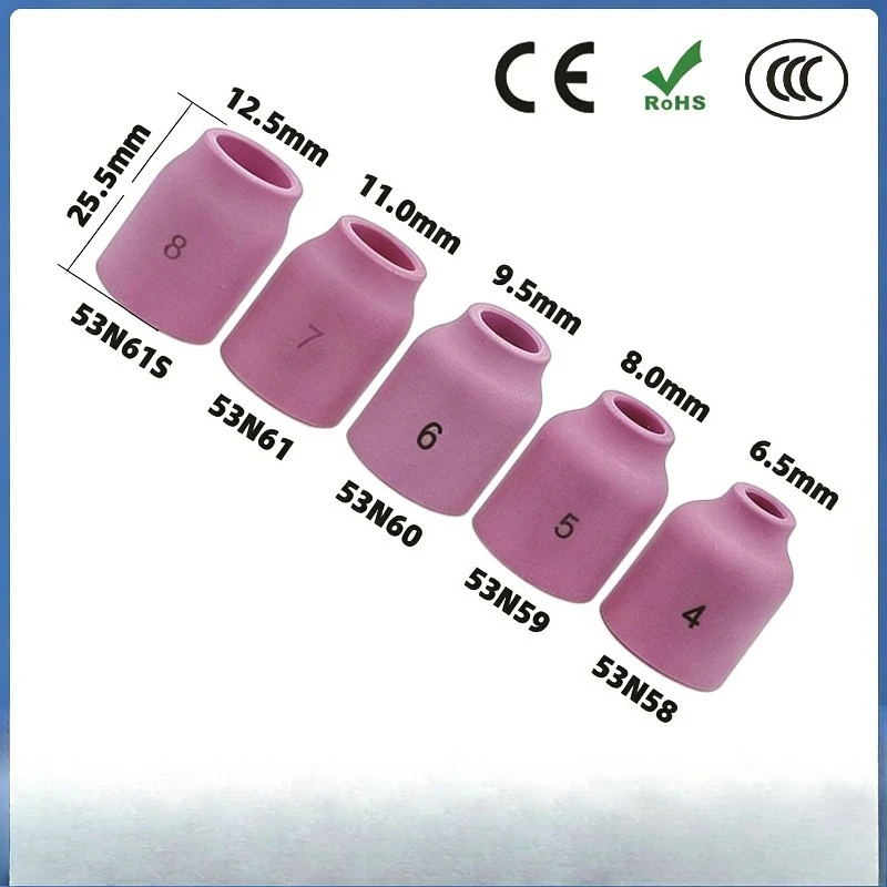 

Argon arc welding machine accessories WP-9/20/25 argon arc welding ceramic nozzle ceramic nozzle welding nozzle 53N series