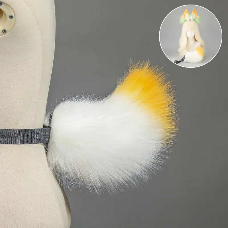 Conjunto de cola de oreja de perro para Halloween, disfraz de Lobo, cola de orejas de animales realista para fiesta de Anime, accesorios de juego de rol para mascotas Kawaii