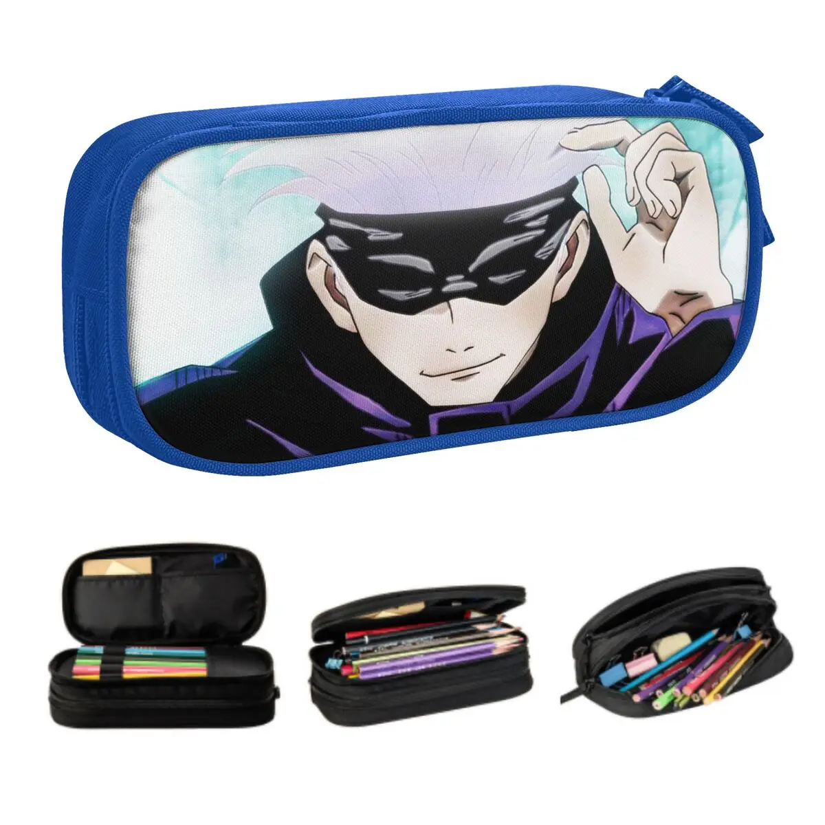 Custom Classic Jujutsu Kaisen Satoru Gojo Korean Pencil Cases Girl Boy Large Storage Anime Manga Pencil Box Students Stationery