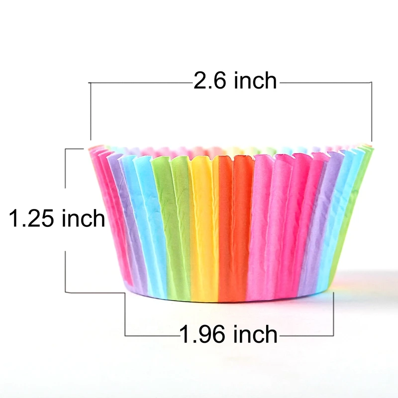 Cupcake Baking Paper Cups Muffin Cupcake Liners Colorful Rainbow Combo Disposable Baking Cups Set Standard Size,Pack Of 400