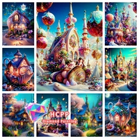 5D DIY Diamond Painting Kit Fantastic Castle Landscape Cross Stitch Kit HandCraft Mosaic Hobby Gifts Wall Art Home Decor