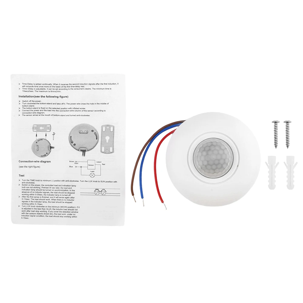 AC 85-265V Intelligent Human Infrared Sensor Switch Ceiling Mini Sensor 802 Ceiling Sensor Switch