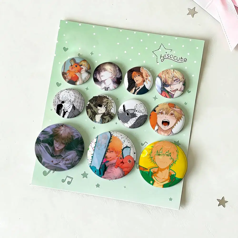 D-Denji Badges Tinplate Soft Button Pin Brooch Metal Badge Custom Jewelry Accessories Hat Bag Lapel