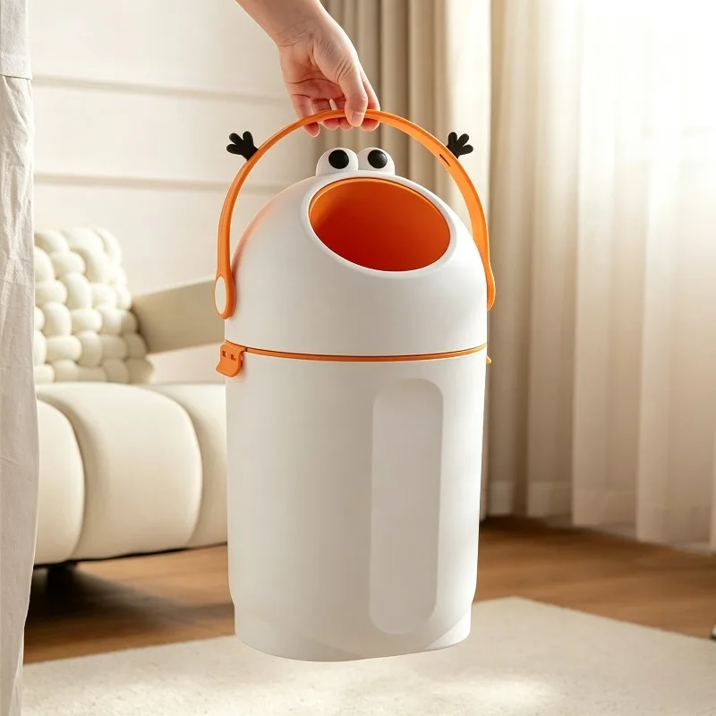 Cute Waste Bin Bathroom Litter Bins Large Capacity Anti Odor Diaper Trash Can Home Luxury Food Waste Wastebasket with Lid