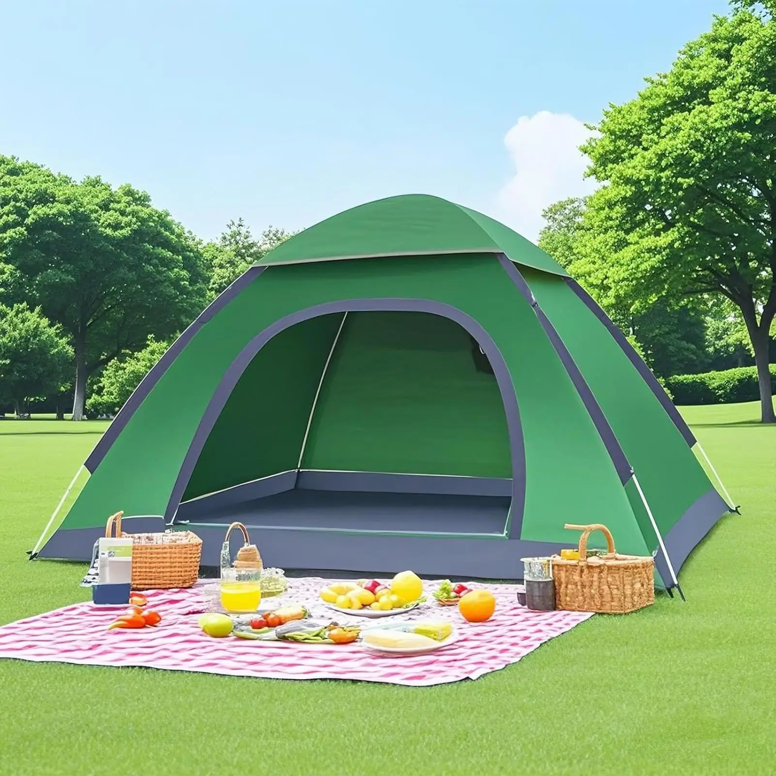 PopUp Tent 2-3 Person Instant Outdoor Camping Tent Sun Shelter Anti-UV Canopy Lightweight For Fishing Picnic Sports Hiking