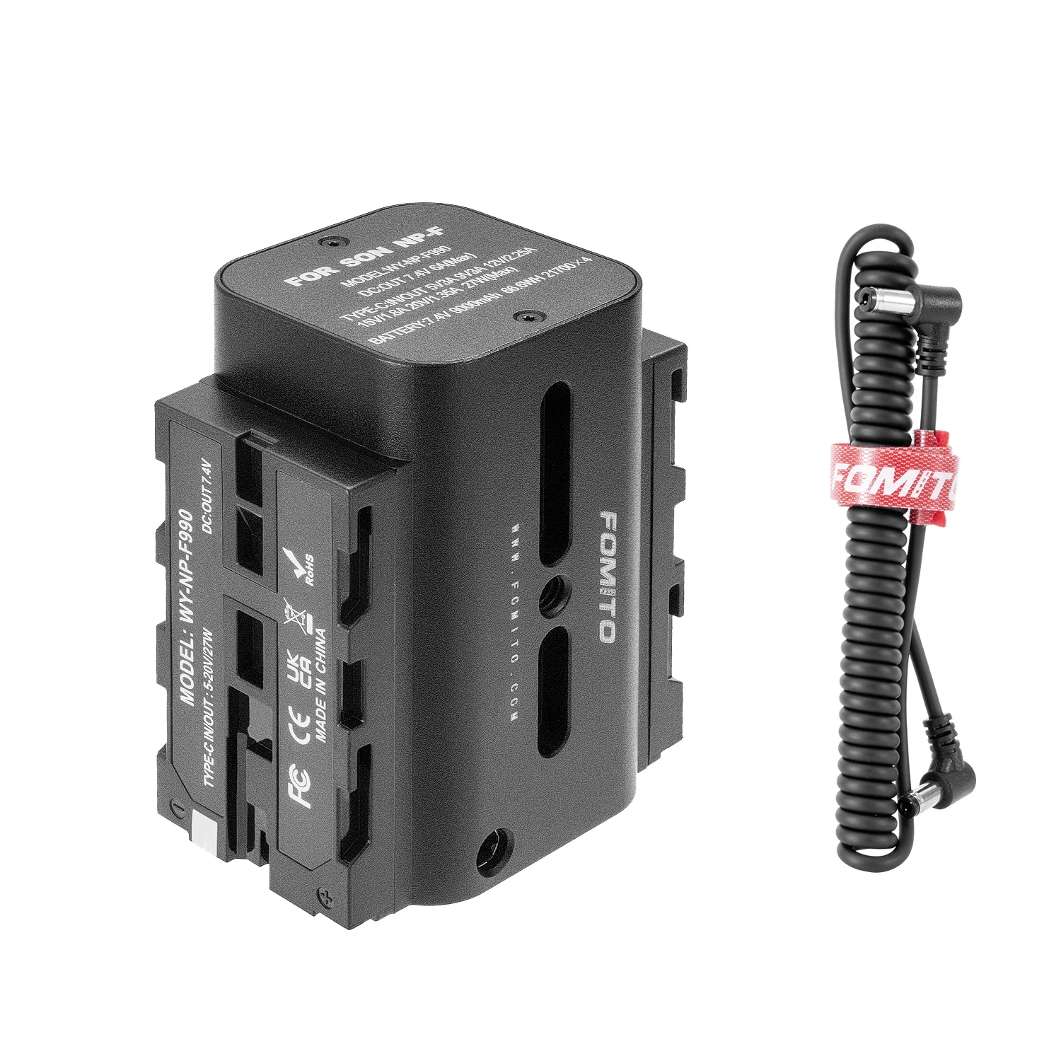 

FOMITO NP-F990 Battery 66.6WH 9000mAh Supports Type-C DC Two NP-F Interface outputs