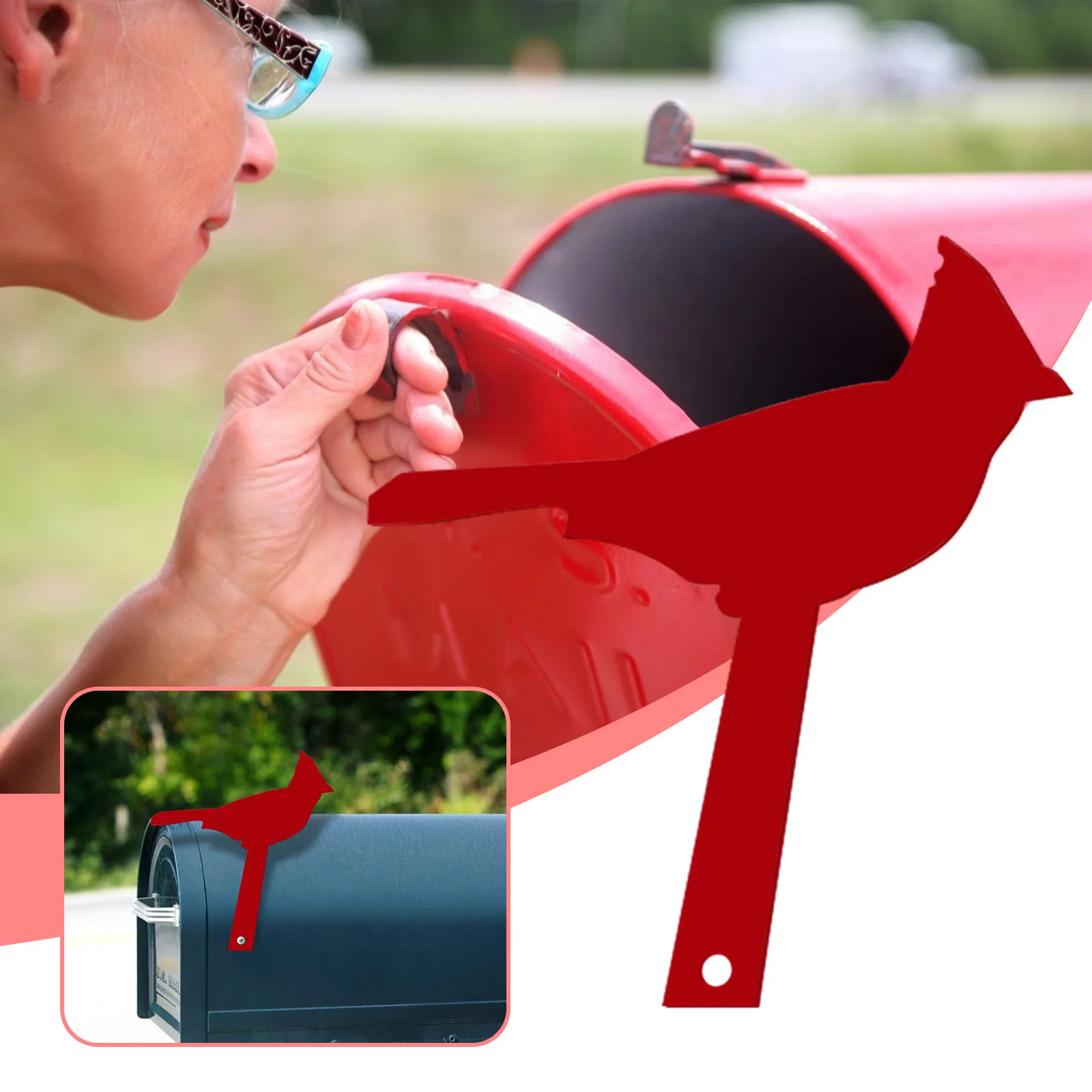 Creative Red Roadside Mailbox Signs Hummingbird Mailbox Flag Acrylic Replacement Flag Mailboxes Home Decoration Accessories