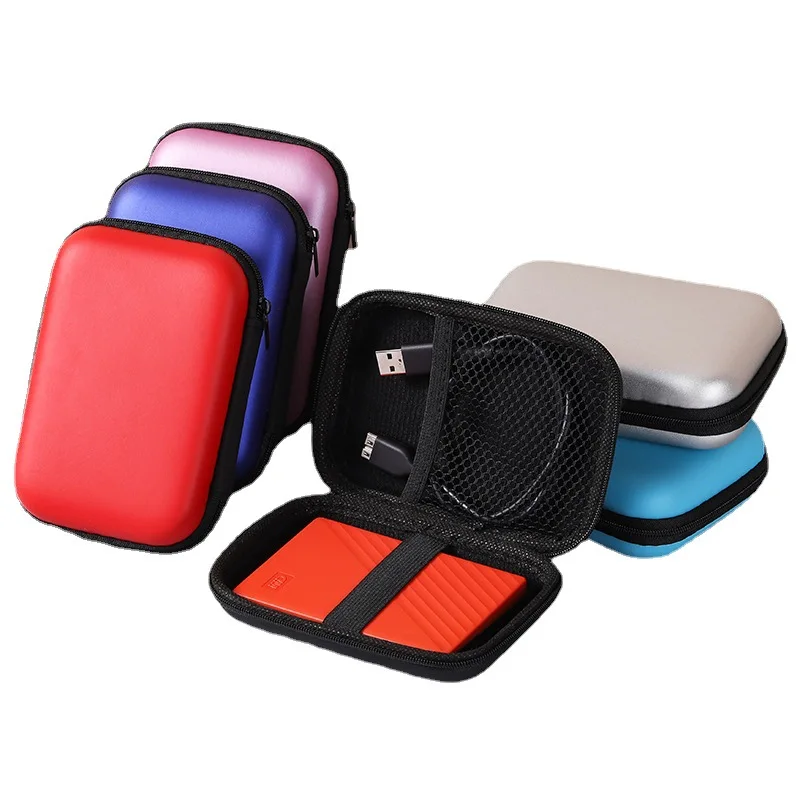 Kotak Earphone Mini tas dompet koin portabel Headphone casing Headset kotak penyimpanan kabel USB penutup earbud kabel USB