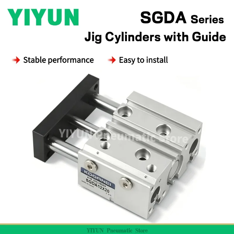 

1pc SGDA20X10 SGDA20X20 SGDA20X30 SGDA32X10 SGDA32X20 SGDA32X30 SGDA32X40 SGDA32X50 Pneumatic Compact Cylinder SGDA Series