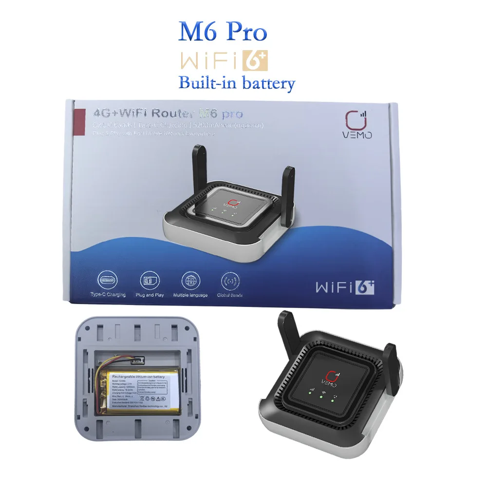 M6 Pro мобильный Wi-Fi 300 Мбит/с 4g B1/3/5/7/28/38/40 4g Lte уличный маршрутизатор 5000 мАч аккумулятор Wi-Fi маршрутизатор с антеннами SMA