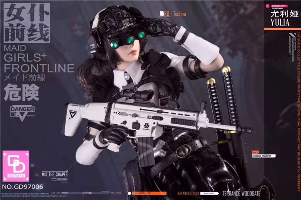 1/6 GDTOYS GD97006 Female Beauty Maid Girl Female Head Sculpt Carving Headset Helmet Accessories For 12" Action Figure Collect