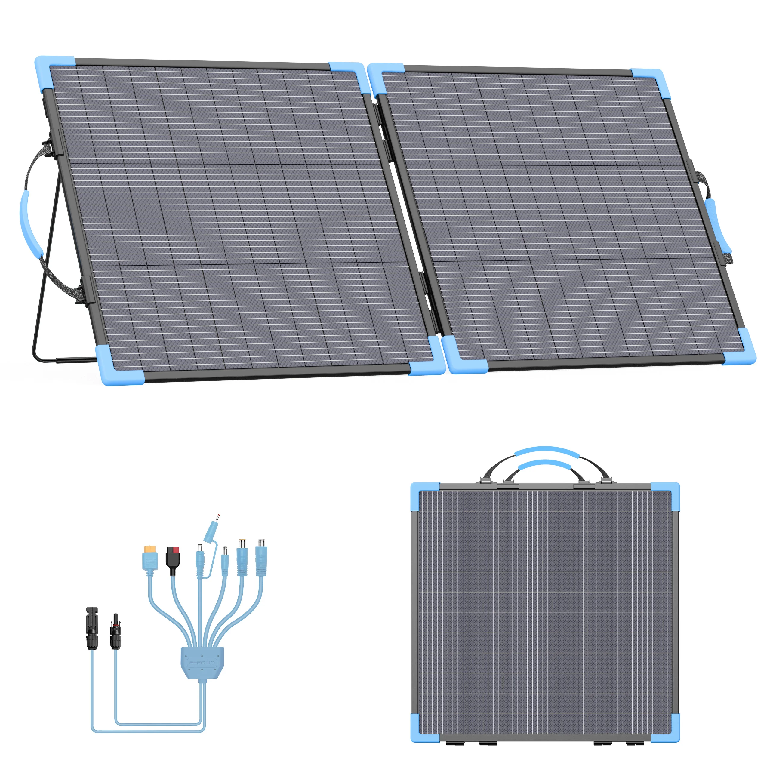New 110W Bifacial Portable Solar Panel for Power Station, IP68 Waterproof