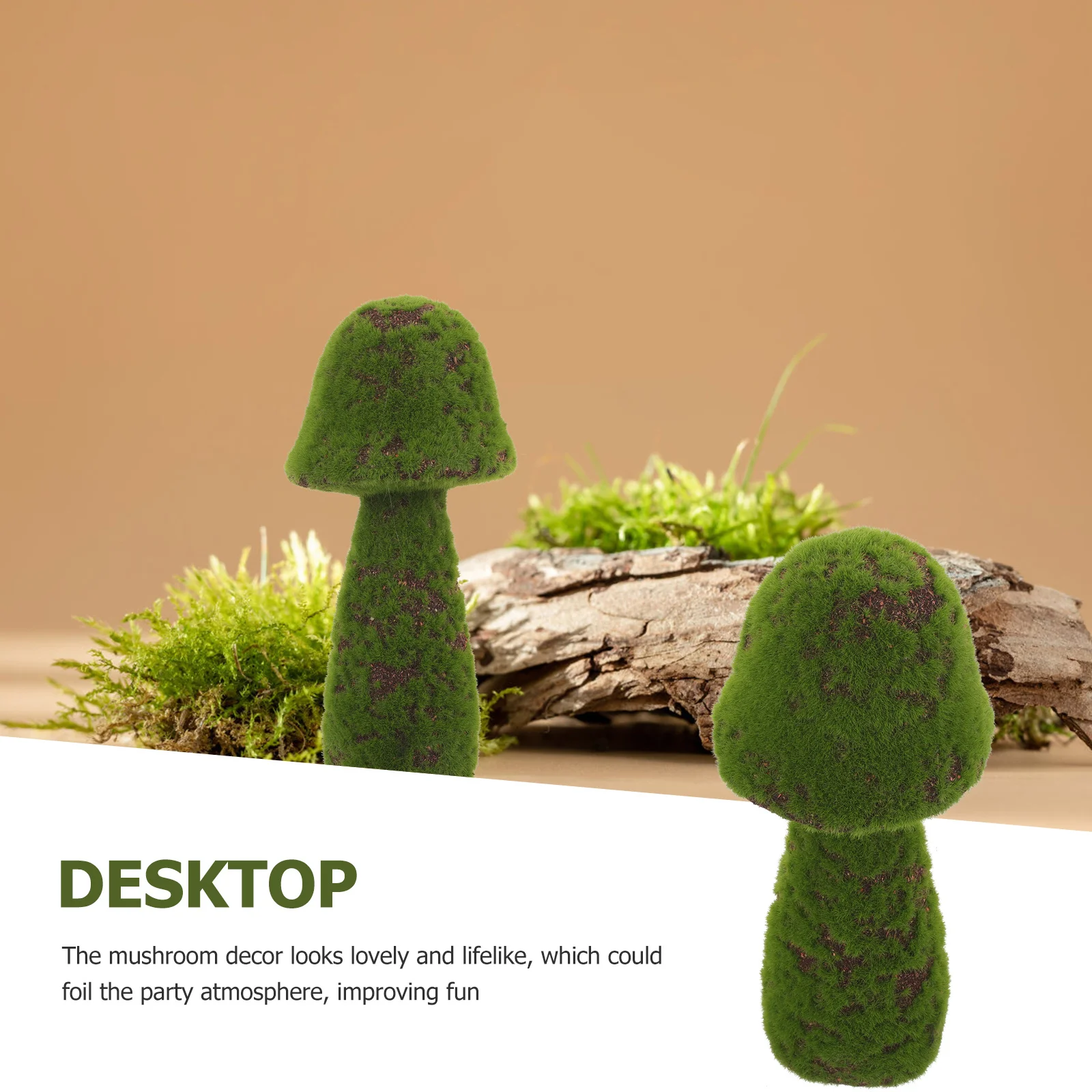 

Flocked Moss Mushroom Ornament Green Lifelike Garden Statue For Yard Outdoor Party Landscape Decor Craft