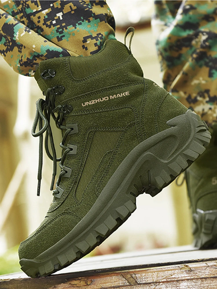 Hommes armée bottes hommes femmes anti-dérapant sécurité en plein air formation chaussures tactiques ultraléger haute qualité militaire cheville désert bottes