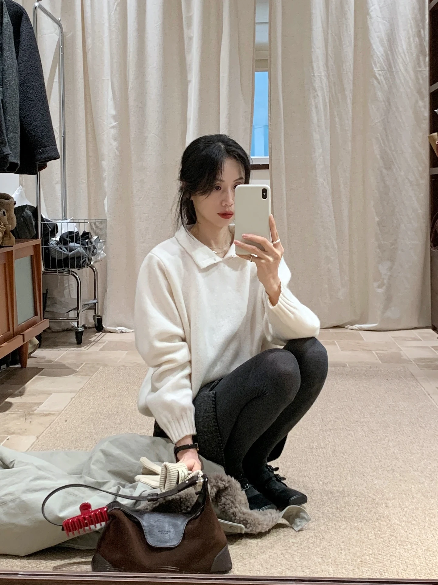 

BRIVIN Korean Sle White Ne Sweater Women's Full Wool Autumn Winter Slimming Top Comfortable Warmth Color