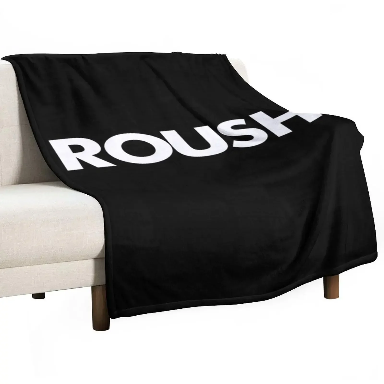 White Roush Logo Throw Blanket Bed covers Decoratives Blankets