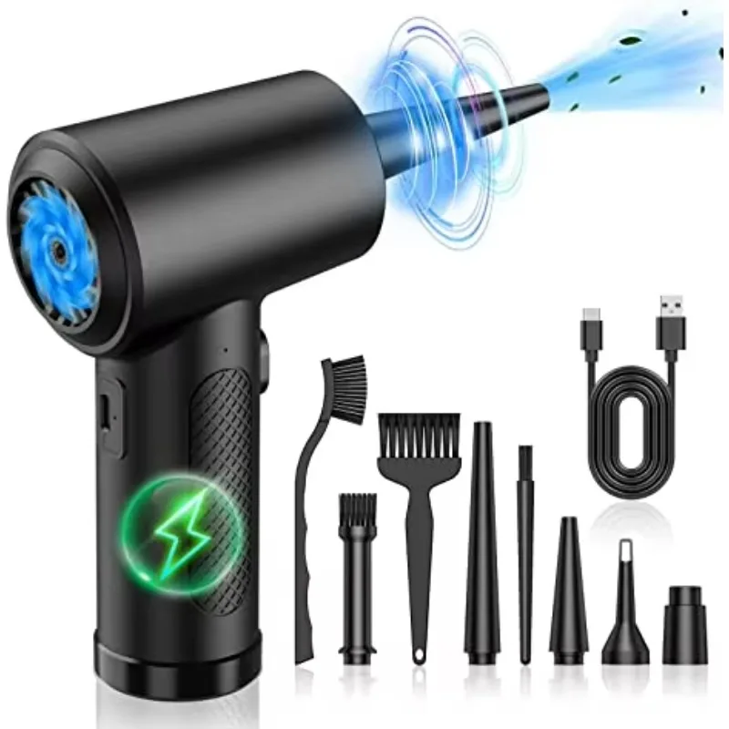 51000RPM Compressed Air Duster 6000mAh Cordless Electric Air Blower Turbo Fan for Computer PC Cleaning