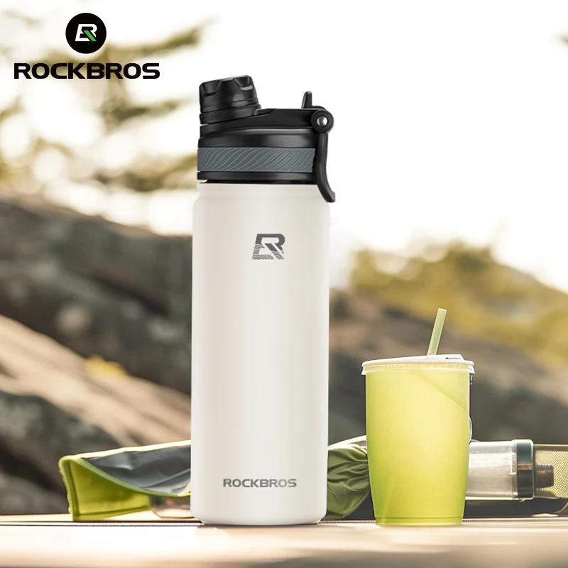 

ROCKBROS Thermos Water Bottle 500ml 1000ml Thermal Cup Non Slip 304 Stainless Steel Cold And Hot Thermo Cup for Outdoor Sports