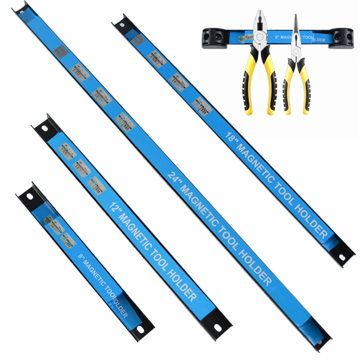 

Strong Magnetic Tool Holder Strip Magnet Bar Metal Tool Organizer Rack For Garage Organization Space-Saving