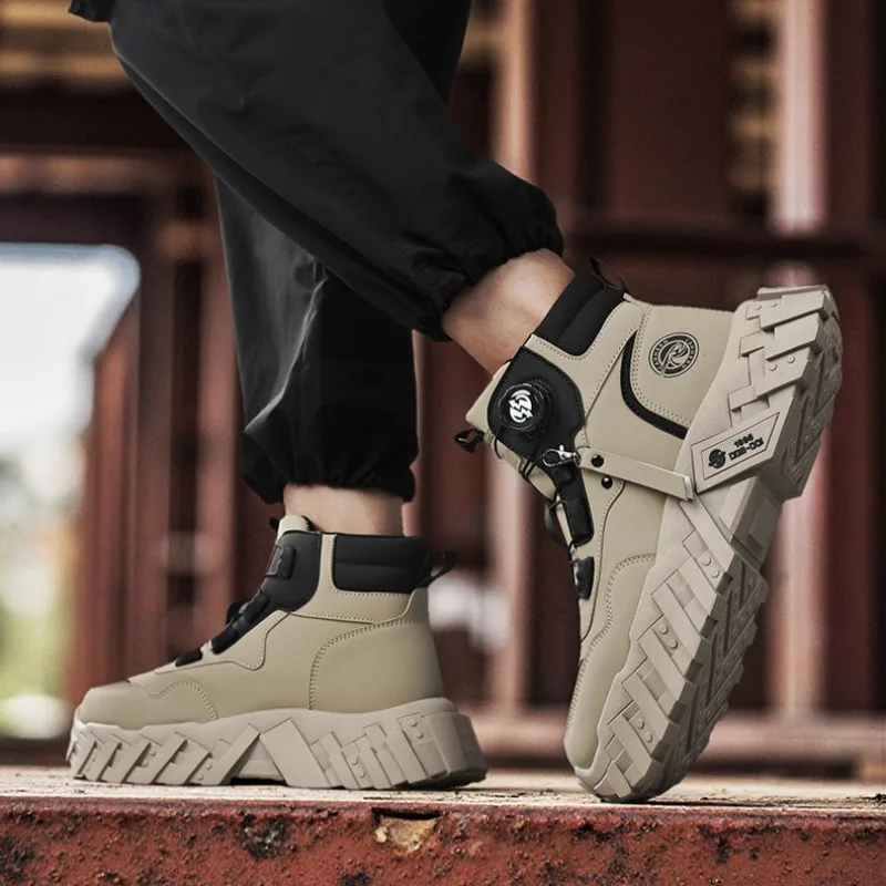 Men Casual Ankle Boots High Quality Trend Comfrotable Wear-resistant Works Shoes Outdoor Trendy Man Motorcycle Boots Botas 39-44