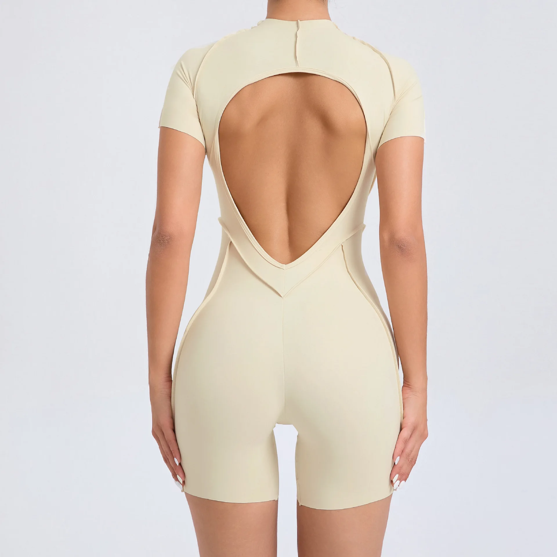 Seamless One-Piece Yoga Jumpsuits Sport Fitness Splicing Hip-lifting  Tight Hollow-out Beauty Back Gym Workout Clothes for Women