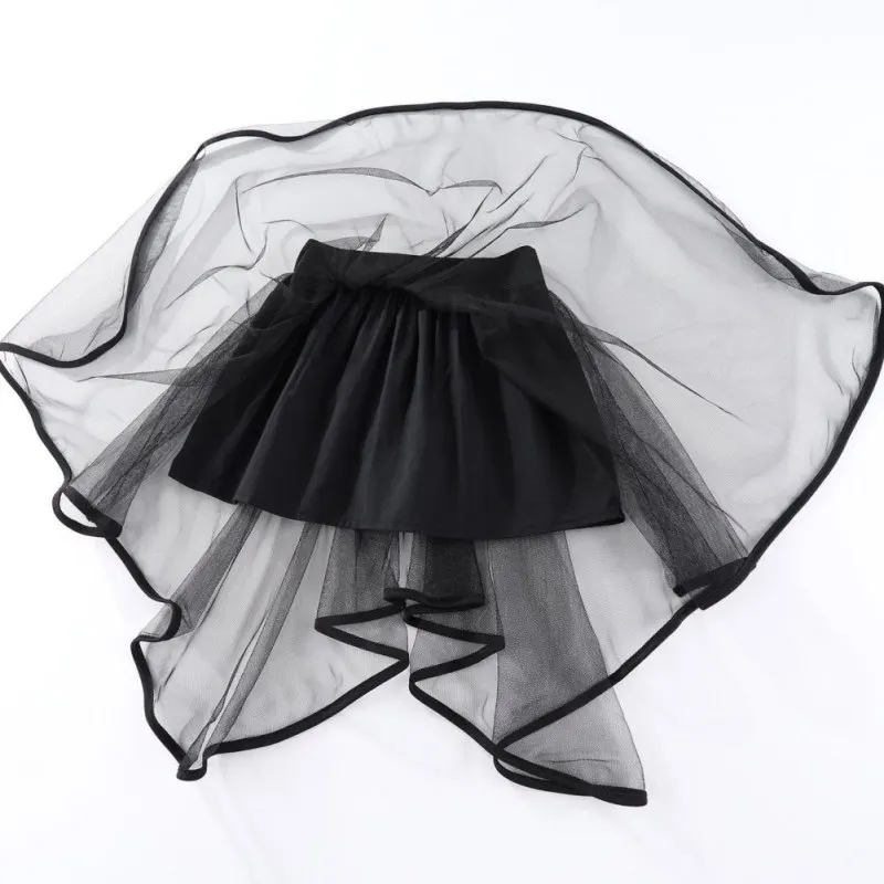 Summer Kid Girls Irregular Half Skirt Girls Tulle Skirts A-Line Mesh Skirt Long Tutu Skirts Dress For Toddler Girls