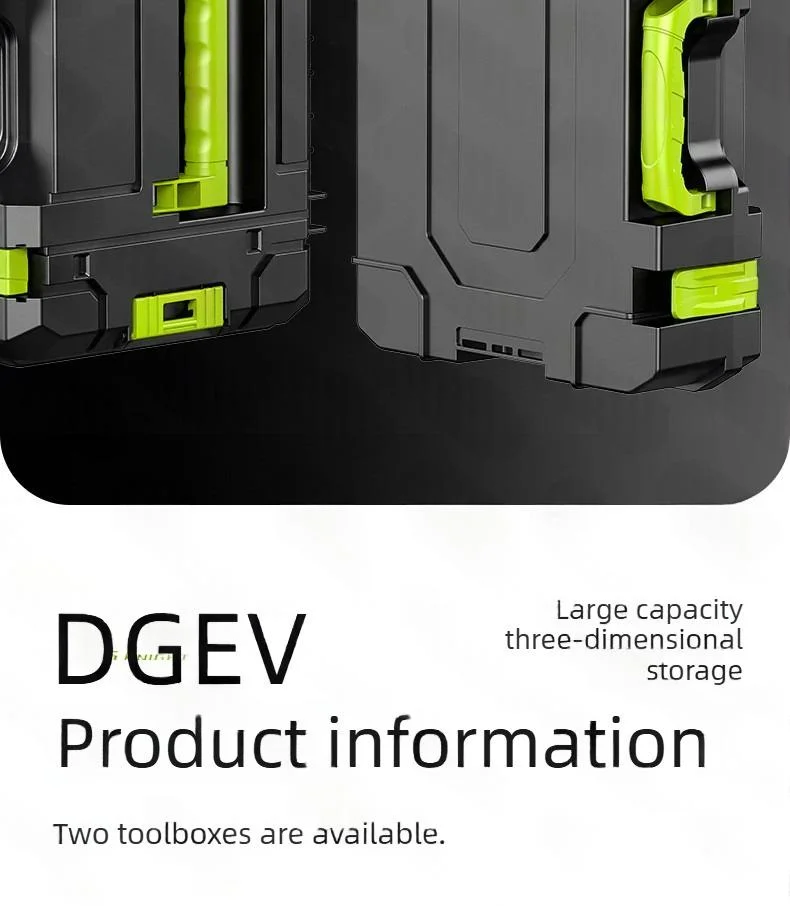 DGEV Multifunktionaler Stapelbarer Werkzeugkasten-Set mit Großer Kapazität, Große Verbreiterte Aufbewahrungsbox für Hardware – Detail 1