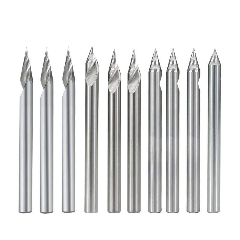 Imagem -05 - Hard Alloy Gravura V-groove Broca 3d Router Bit End Mill 3.175 mm Shank 10 Pcs