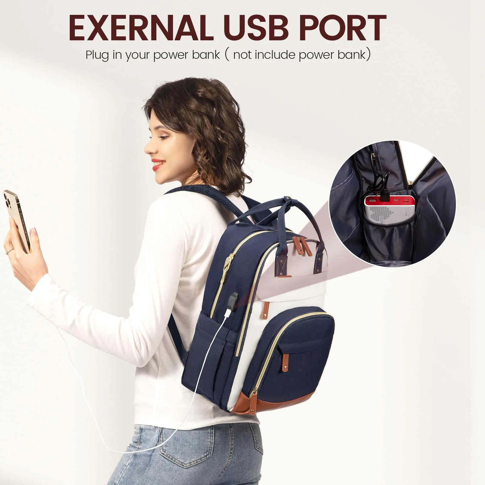 Womens Large Tote Bag Backpack with Sleeve Stylish Spacious Shoulder Bag Perfect for Travel Work College Laptop Shoulder Bag