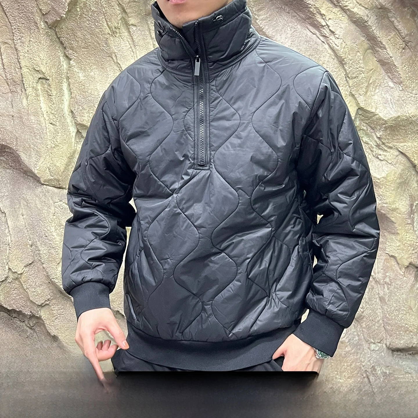 

Японская функциональная утепленная куртка-бомбер с капюшоном на молнии для мужчин, повседневная хлопковая верхняя одежда для осени и зимы