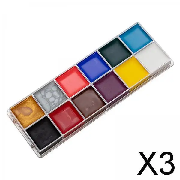 油絵の具 フェイスボディペイントパレット 12色 メイクアップキット アーティスティックフェイスペインティング用 ハロウィン クリスマス ステージパフォーマンス用