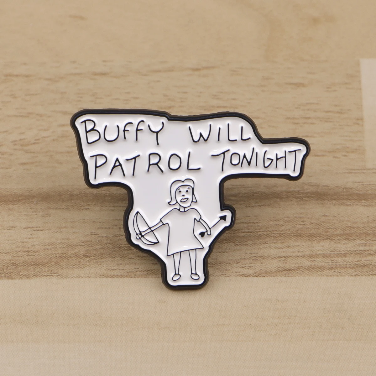 Buffy Will Patrol Tonight Enamel Pins Badge Brooch backpacks Bag Collar Lapel Decoration Jewelry Gift