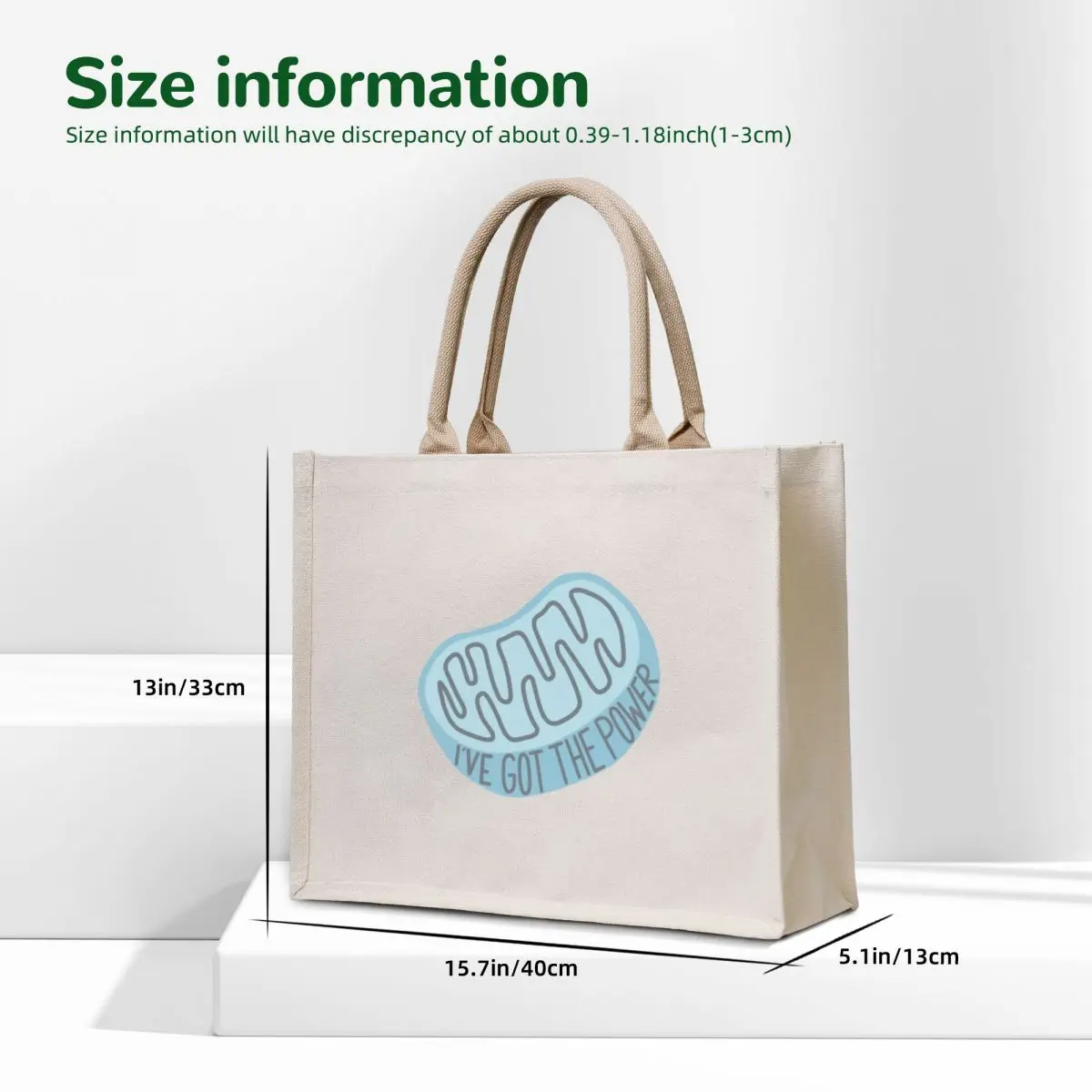 Ive Got the Power Mitochondria Tote Bag shopping cart bags Canvas personalized tote