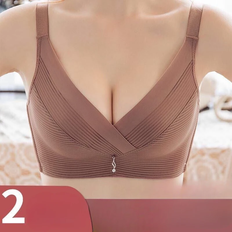 

Ice silk underwear women push-up lingerie breast anti-sag adjustable shaping wireless bra suit set sexy gather up hight