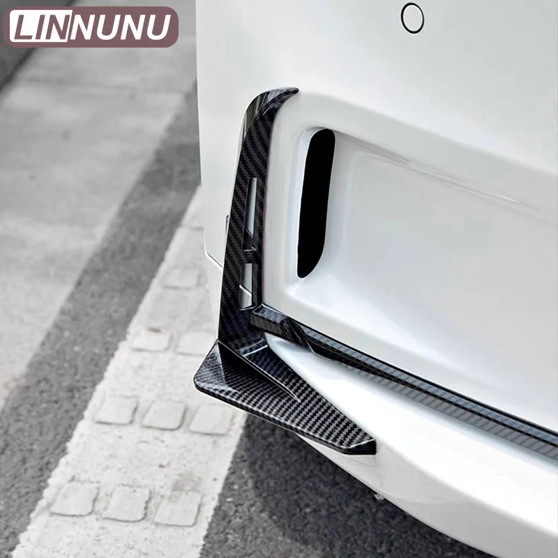 LINNUNU Fit for ZEEKR 001 Carbon Fiber Style Front Bumper Spoiler Blade Air Knife Fog Light Decor Cover Trims Car Accessories