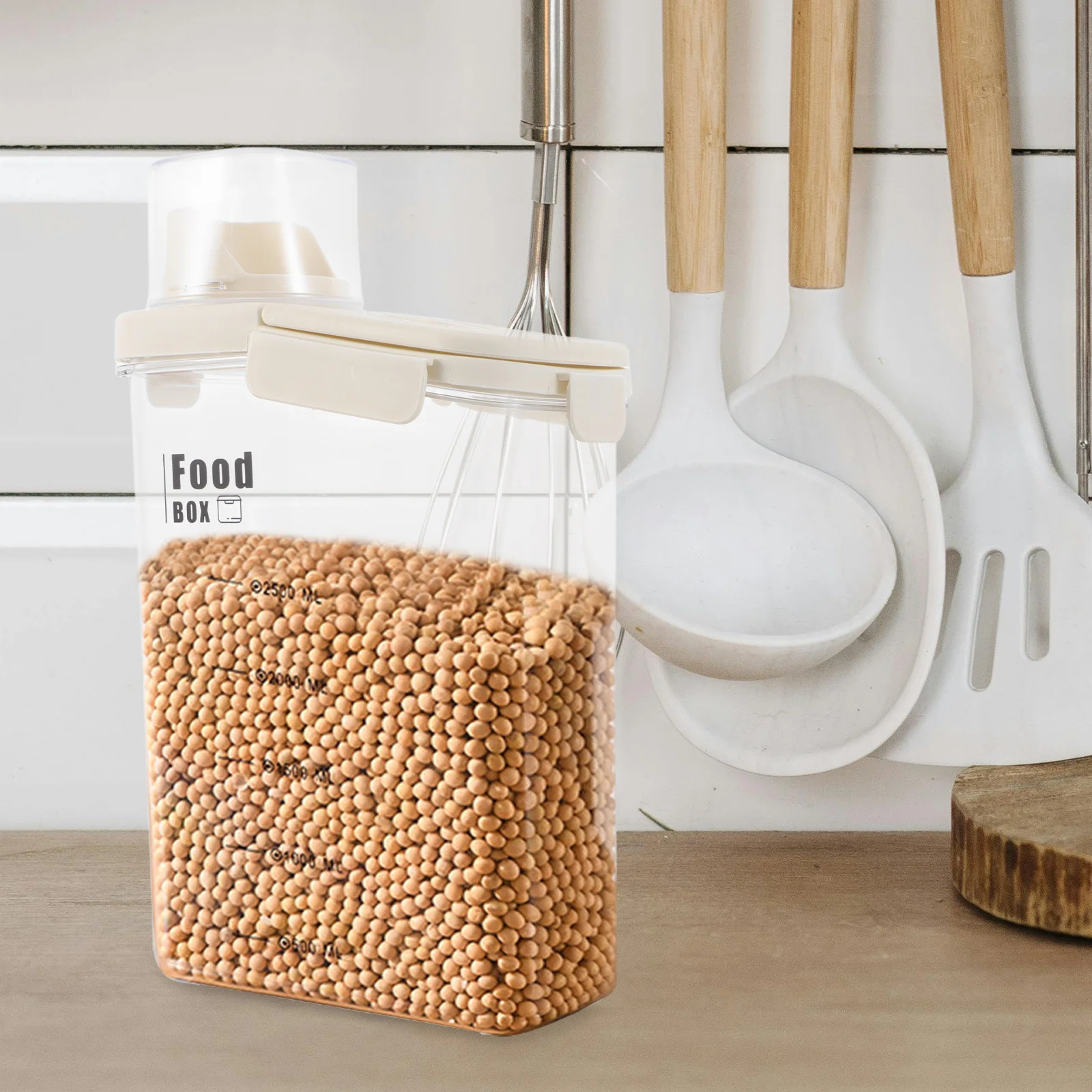 

Grain Storage Container 2.8L Transparent Airtight Rice Container Multi-Purpose Kitchen Cereal Dispenser Plastic Storage Jar with