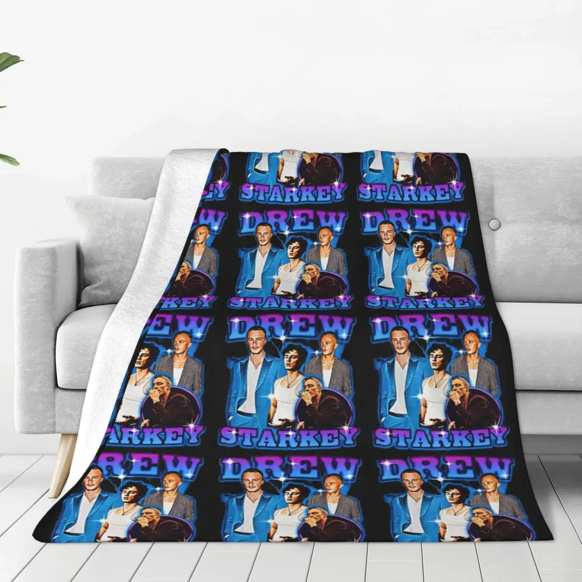 Drew Starkey Blanket Vintage Art Painting Flannel Vintage Soft Throw Blankets for Chair Covering Sofa All Season