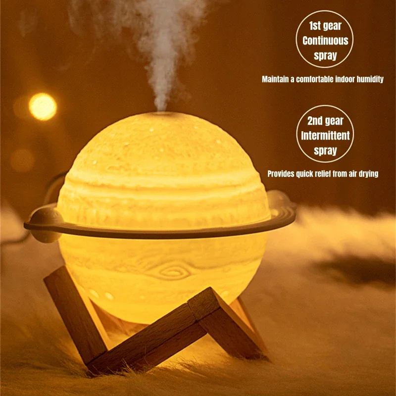 Planet Luftbefeuchter, USB-Aromatherapie-Diffusor für ätherische Öle mit LED-Licht für Zuhause, Raumduft, Ultraschall-Nebel-Luftbefeuchter