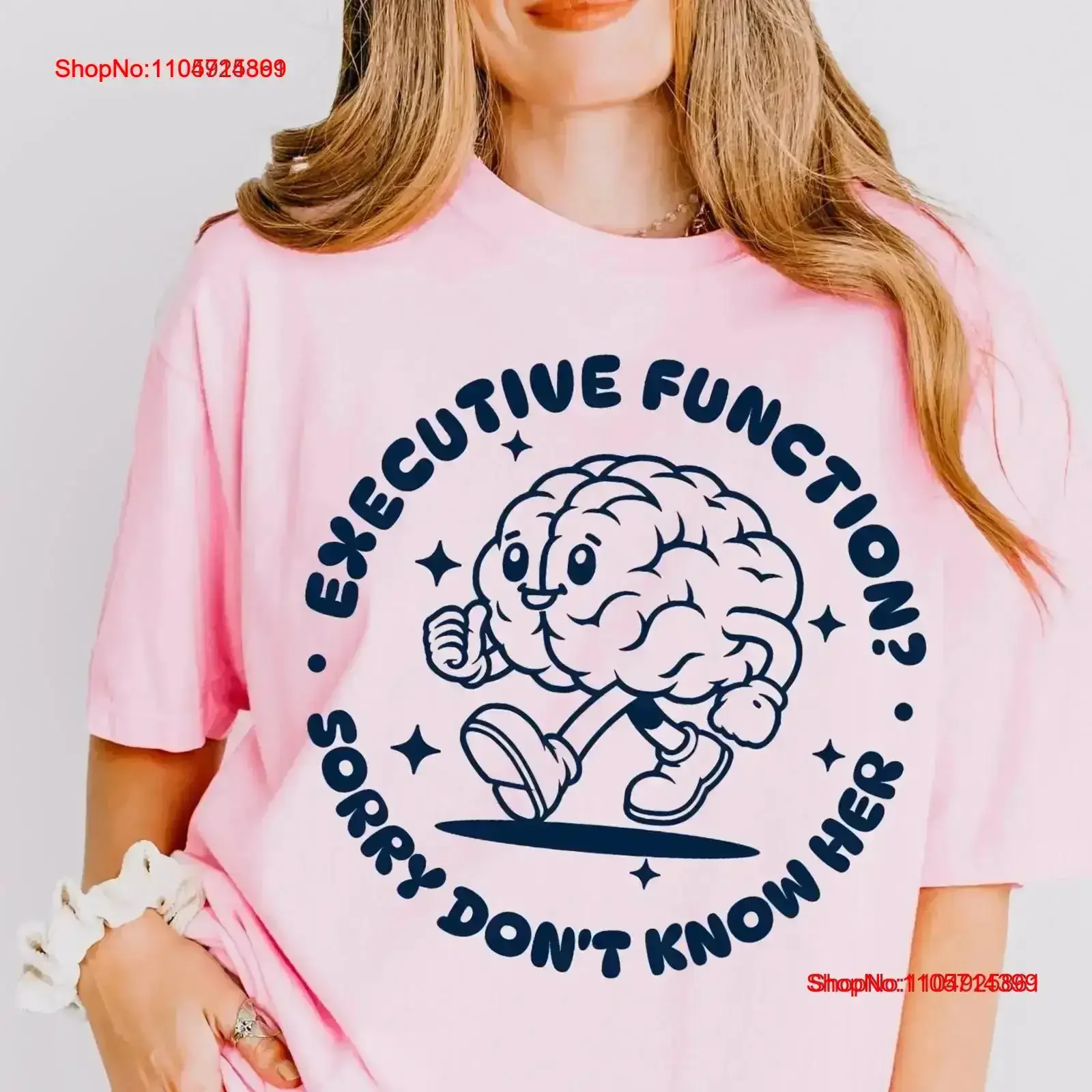 T-shirt Rétro Humoristique sur les Fonctions Exécutives, le TDAH et la Santé Mentale, avec message 'Désolé, je ne la connais pas' et 'Sarcasme', style vintage, délavé et doux