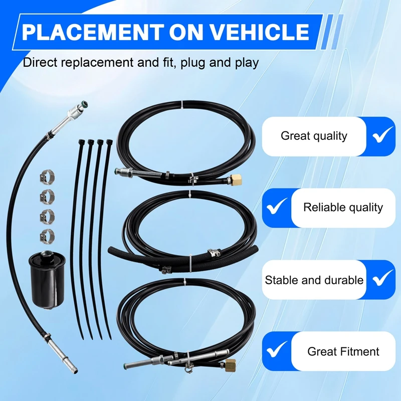 1Set Complete Nylon Fuel Line Replacement Kit For Chevrolet Gmc Gas Trucks 1988-1997