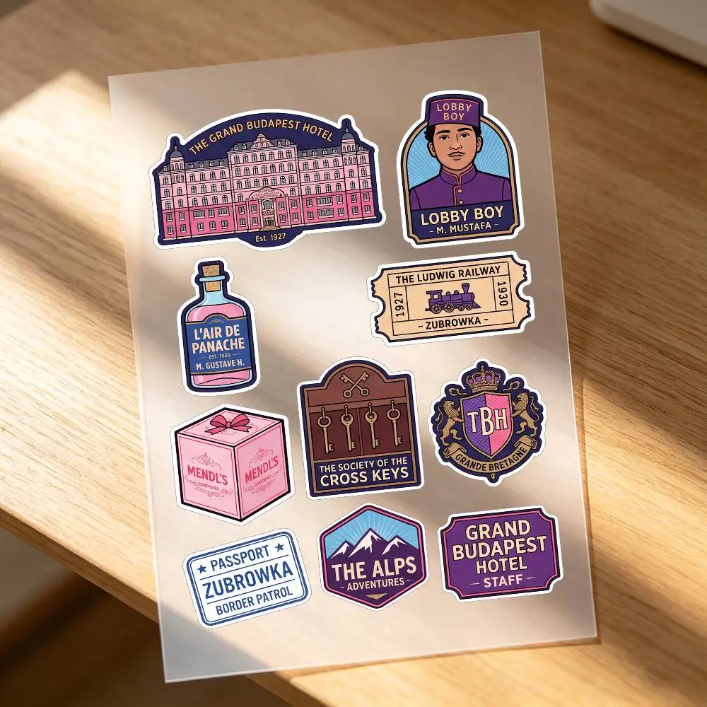 Filme: The Grand Budapest Hotel Motorradaufkleber für Motorradkarosserien und Helme, reflektierende Aufkleber