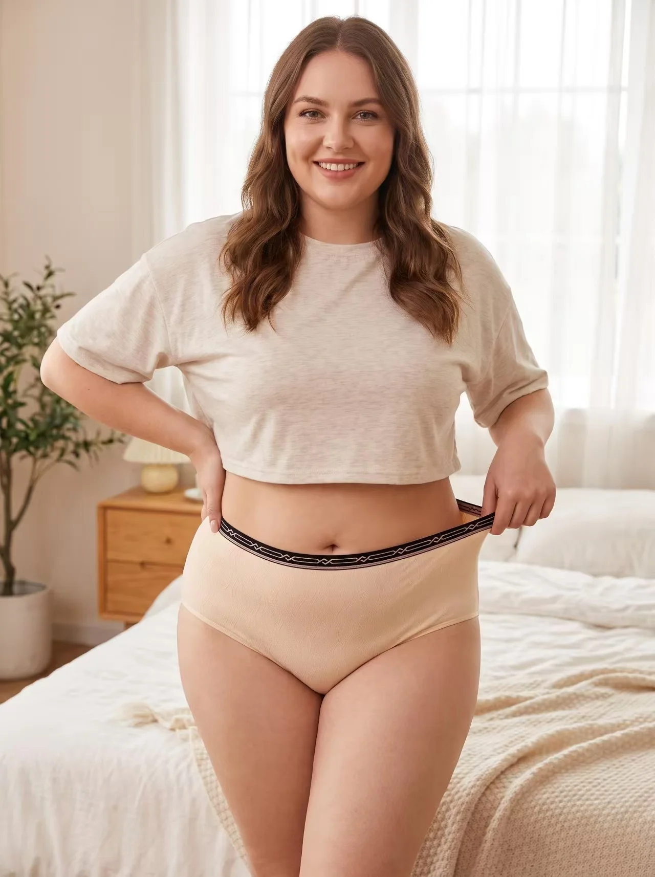 5PCS plus size women's cotton panties sexy solid color briefs women's fashion plus size triangle pants image 5