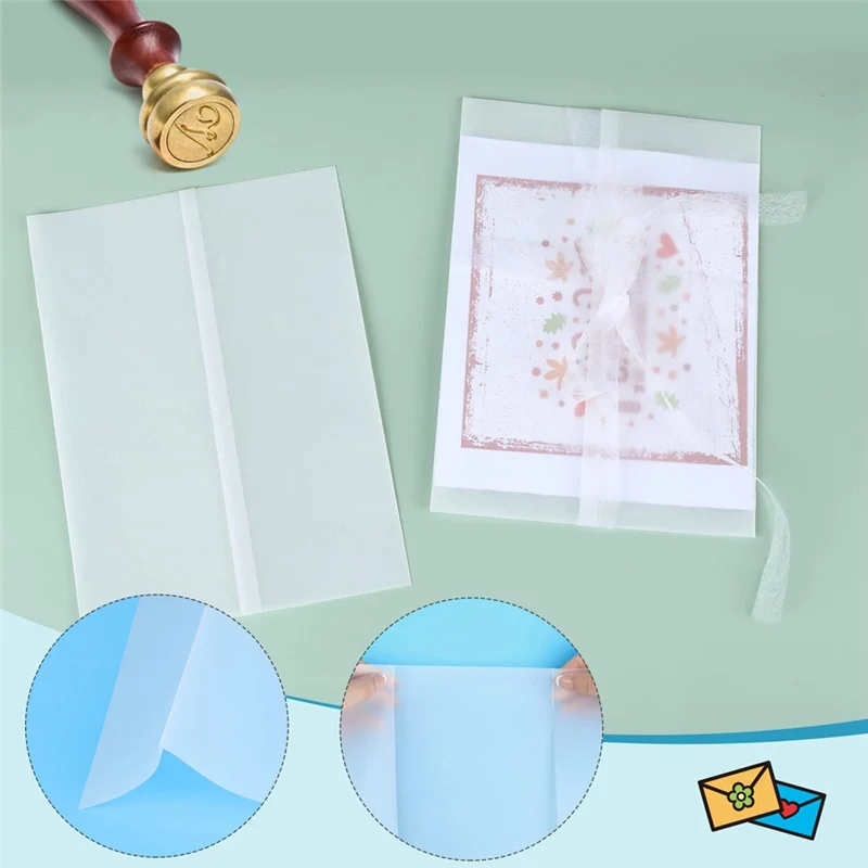 

VO-120 шт. пергаментные куртки для печати, полупрозрачная пергаментная бумага, пергаментные бумажные обертки 5X7 дюймов